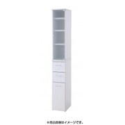 組み合わせが選べる キッチンすき間収納ラック ガラス扉・チェスト幅25cmセット ホワイト YS-11326