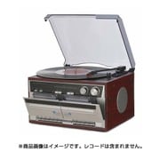 木目調 Wカセットレコードプレーヤー TT-386W