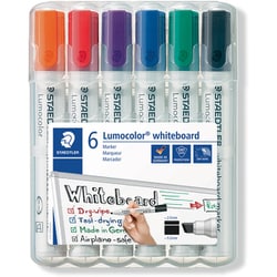 ルモカラー ホワイトボードマーカー 角芯 6色セット 351 B WP6