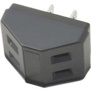 耐トラ付 三角タップ 2個口 黒 Y02T200BK