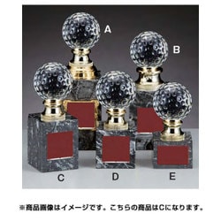 VE-4735C [クリスタル製ゴルフボールブロンズ 台座：天然]