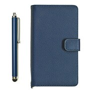 2053XPZ5 [XperiaZ5 手帳型 レザー調ケース タッチペン付き ネイビー]