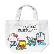 マチ付コットンバッグ ドラえもん×ハローキティ ドラえもんとキティ [キャラクターグッズ]