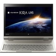 dynabook KIRA L93/TG 13.3型ワイド(2560×1440)タッチパネル/Core i7/メモリ 8GB/SSD 128GB/Windows 10 Home 64ビット/サテンゴールド PL93TGP-NWA