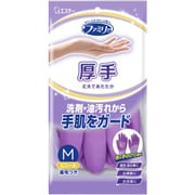 ファミリー ビニール厚手 M パープル 1組 [手袋 裏毛つき]