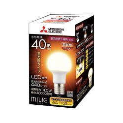 ヨドバシ.com - 三菱電機 MITSUBISHI ELECTRIC LED電球 E17口金 電球色 440lm 断熱材施工器具対応 全方向  MILIE（ミライエ） LDA4L-G-E17/40/S-PS 通販【全品無料配達】