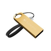 USBメモリ USB 2.0対応 キャップレス式 耐衝撃 防滴 防塵 無期限保証 32GB ゴールド TS32GJF520G