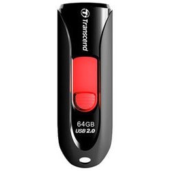 USBメモリ USB 2.0対応 スライド式 64GB ブラック TS64GJF590K