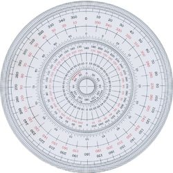 全円分度器 18cm型 1-822-0002