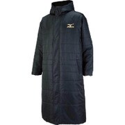 32JE566309 [中綿ロングコート ブラック×ブラック XS （UNISEX）]