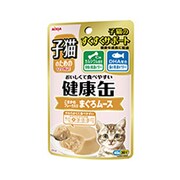 子猫のための健康缶パウチ こまかめフレーク入りまぐろムース 40g [キャットフード ウェットフード パウチ]
