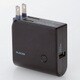 モバイルバッテリー AC一体型 3200mAh 2A出力 ブラック DE-MB1L-3220BK