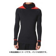 APW58-AC1887-J/O [クライマヒート テックフィット HEROロングスリーブシャツ メンズ Oサイズ ブラック/ボールドオレンジ]