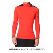APW59-AC1889-J/L [クライマヒート テックフィット モックネックロングスリーブシャツ メンズ Lサイズ ボールドオレンジ/ブラック]