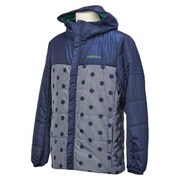 BCN87-AH7227-J/L [SC パターンライトパデッドジャケット メンズ Lサイズ カレッジネイビー/ボールドグリーン]