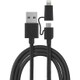 USB3.0対応 ライトニングケーブル Black SC600-T150R 2-in-1 Cable 1.5m SC100-150 BC