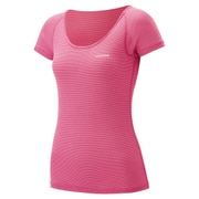 1107569 [ジオライン L.W. UネックTシャツ Women's M ピンク×ルビー(PK/RU)]