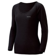 1107579 [スーパーメリノウール L.W. Uネックシャツ Women's S ブラック(BK)]
