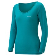 1107579 [スーパーメリノウール L.W. Uネックシャツ Women's M ターコイズブルー(TQB)]