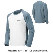 1114130 [WIC.ラグラン ロングスリーブTシャツ メンズ Lサイズ ピジョンブルー×ホワイト]