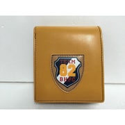 ワッペン付 二つ折り財布 キャメル 61B312