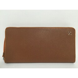 クロス調 RF付長財布 チャ 8AP131