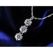 ネックレス ジュンPt0.5ctダイヤモンド3ストーンペンダント