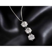 ネックレス ジュンPt1.0ctダイヤモンド3ストーンペンダント