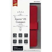 2057Z5COM [Xperia Z5 Compact SO-02H用 ケース 手帳 横 レッド]