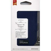 2066Z5COM [Xperia Z5 Compact SO-02H用 ケース 手帳型ケース+ハンドストラップ ネイビー]