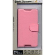 2168Z5COM [Xperia Z5 Compact SO-02H用 ケース 薄型手帳 SLIM FLAT CASE ピンク]