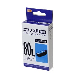 互換インクカートリッジ エプソン ICC80L シアン PP-EIC80LC