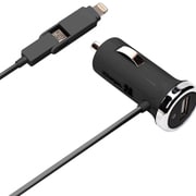 Lightningスマホ兼用ツインコネクタDC充電器 2.1A ブラック PG-TUD21A01BK