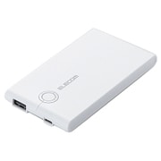 薄型モバイルバッテリー 5000mAh 2.4A出力 ホワイト DE-M01L-5024WH