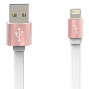 MFI認証済 ライトニング フラットメタルケーブル100cm ローズゴールド CIMTAPK