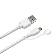 microUSBコネクタUSBタフケーブル 1.5m ホワイト PG-MC15M02WH