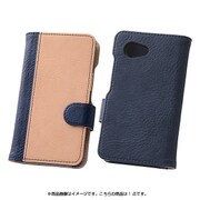 AQUOS Compact SH-02H/Disney Mobile DM-01H/AQUOS Xx2 mini用 バイカラー・ブックレザーケース 合皮 ダークネイビー/ベージュ RT-AQH2LBC7/DNBE