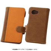 AQUOS Compact SH-02H/Disney Mobile DM-01H/AQUOS Xx2 mini用 バイカラー・ブックレザーケース 合皮 ダークブラウン/キャメル RT-AQH2LBC7/DKK