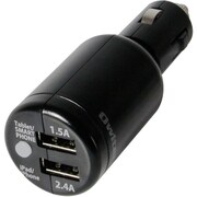 OWL-CCU2D39T-BK [車載充電器 USB2ポート 2.4A＋1.5A ダイレクト型 ブラック]