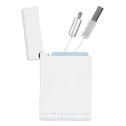 USB充電 データ転送ケーブル microB収納式 ホワイト GH-UCRMBR-WH
