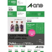 ラベルシール レーザー ツヤ消しフィルム 透明 A4 65面 10シート入 29464