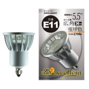 LED電球 E11口金 電球色 540lm 広角 LDR6L-W-E11/27