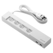 USB充電ポート付電源タップ 雷ガード 個別スイッチ 4個口 2ポート 4.2A 2m T-U02-24242WH