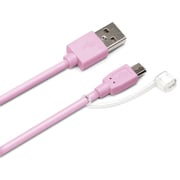 2.4A出力対応 microUSB充電ケーブル 1.5m ピンク PG-MC15M06PK