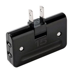 電源タップ 3個口 コンセント 小型 折りたたみ式プラグ 3分配 コンパクト トラッキング火災予防絶縁キャップ付き PSE適合 ブラック TAP-AC5BKN