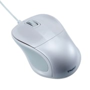 有線静音 3ボタン Blue LEDマウス ホワイト MUS-UKT110W