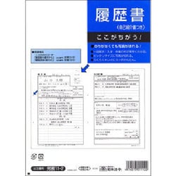 履歴書 自己紹介書付き 写真貼り付用シール付 B4サイズ 4枚入 労務 11-2