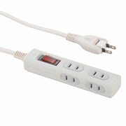 00-2225 ブレーカースイッチ付 スリムタップ 4個口 1m HS-TP41A3-W
