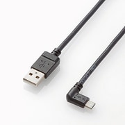 タブレット用microUSBケーブル L字 2A出力 A-microB USB2.0 充電通信対応 ブラック 1.2m TB-AMBXL2U12BK