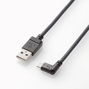 タブレット用microUSBケーブル 逆L字 2A出力 A-microB USB2.0 充電通信対応 ブラック 1.2m TB-AMBXR2U12BK